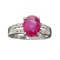 APP: 1.8k Fine Jewelry 3.00CT Ruby And Colorless Topaz Platinum Over Sterling Silver Ring