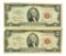 (2) 1963 $2 U.S. Red Seal Notes