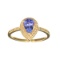 Designer Sebastian 14KT Gold, 0.72CT Pear Cut Tanzanite and 0.10CT Round Brilliant Cut Diamond Ring