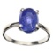 APP: 1k Fine Jewelry Designer Sebastian 3.75CT Oval Cut Cabochon Tanzanite and Sterling Silver Ring