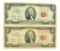 (2) 1963 $2 U.S. Red Seal Notes