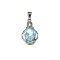 APP: 0.5k Fine Jewelry 4.55CT Blue Topaz And White Sapphire Sterling Silver Pendant