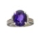 APP: 0.5k Fine Jewelry Designer Sebastian 4.05CT Oval Cut Amethyst and Sterling Silver Ring