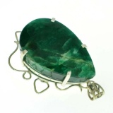APP: 10.1k Fine Jewelry Designer Sebastian 298.29CT Pear Cut Green Beryl and Sterling Silver Pendant