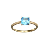 APP: 0.6k Fine Jewelry Designer Sebastian 14KT Gold, 1.29CT Blue Topaz And Diamond Ring