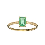 APP: 1.4k Fine Jewelry, Designer Sebastian 14KT Gold, 0.61CT Emerald and 0.05CT Diamond Ring