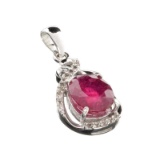 APP: 1.2k Fine Jewelry 3.41CT Ruby And Topaz Sterling Silver Pendant