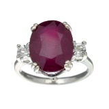 APP: 1.5k Fine Jewelry Designer Sebastian, 8.46CT Ruby And White Topaz Sterling Silver Ring