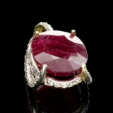 APP: 4.8k Fine Jewelry 14 kt. Yellow/White Gold, 15.61CT Ruby And Diamond Pendant