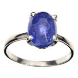 APP: 1k Fine Jewelry Designer Sebastian 3.75CT Oval Cut Cabochon Tanzanite and Sterling Silver Ring