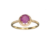 APP: 1.1k Fine Jewelry Designer Sebastian 14KT Gold, 1.27CT Round Cut Ruby And Diamond Ring