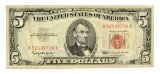 1963 $5 U.S. Red Seal Note