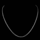 *Fine Jewelry 14KT White Gold, 5.0GR, 18'' Twisted Round And Shiny Link Chain
