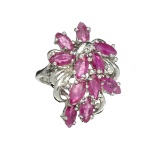 APP: 2.1k Fine Jewelry Designer Sebastian, 3.10CT Marquise Cut Ruby And Sterling Silver Ring