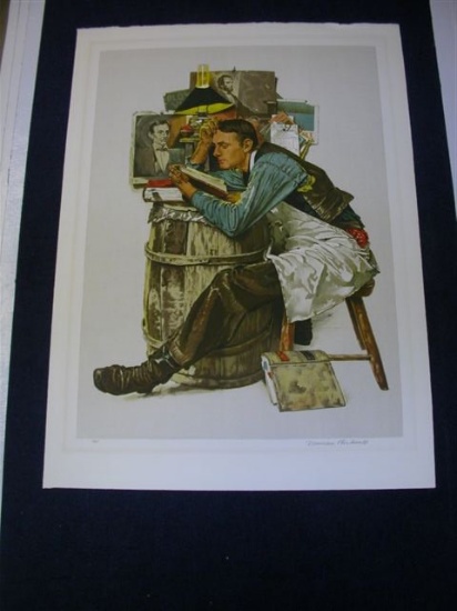 Norman Rockwell Lithograph - ''Law Student''