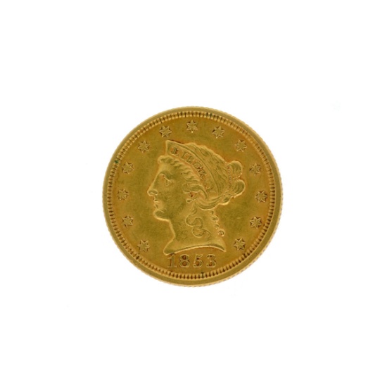 *1853 $2.5 Liberty Head Gold Coin (DF)