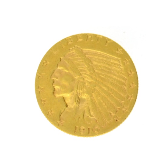 1910 $2.50 Indian Head Gold Coin