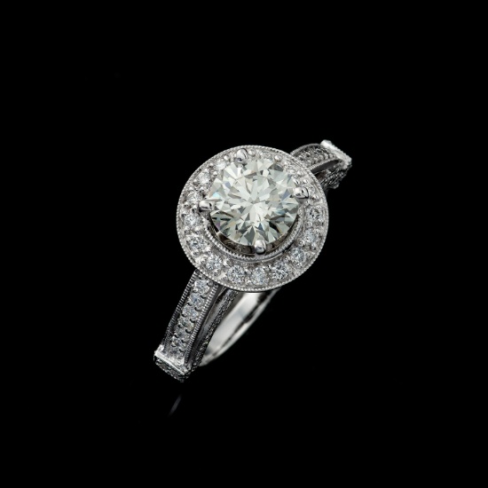 APP: 23.6k *Fine Jewelry 18KT White Gold, 1.89CT Round Brilliant Cut Diamond Engagement Ring