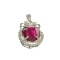 APP: 3.8k Fine Jewelry 10.96CT Ruby And Topaz Platinum Over Sterling Silver Pendant