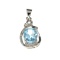 APP: 0.4k Fine Jewelry 3.45CT Blue Topaz And White Sapphire Sterling Silver Pendant