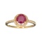 Designer Sebastian 14KT Gold, 1.25CT Round Cut Ruby and 0.09CT Round Brilliant Cut Diamond Ring