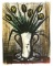 Bernard Buffet Lithograph ''''Vase De Tulipes'''' 18 x 24 Paper Image