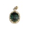 APP: 2.3k Fine Jewelry 14KT Gold, 9.90CT Oval Cut Cabochon Green Emerald And Diamond Pendant