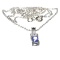 Fine Jewelry 0.55CT Tanzanite And Colorless Topaz Platinum Over Sterling Silver Pendant With Chain