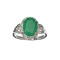 APP: 2.3k Fine Jewelry 2.00CT Oval Cut Green Emerald /White Sapphire And Sterling Silver Ring