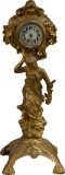 Early German Ornate Bronze Mantel Clock Pat. 1894 -P-