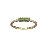 APP: 0.6k Fine Jewelry 14KT Gold, 0.18CT Green Emerald And Diamond Ring