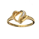 APP: 0.6k Fine Jewelry 10kt. Yellow/White Gold, 0.05CT Baguette Cut Diamond Ring
