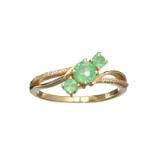 APP: 1.1k Fine Jewelry, Designer Sebastian 14KT Gold, 0.49CT Round Cut Emerald And Diamond Ring