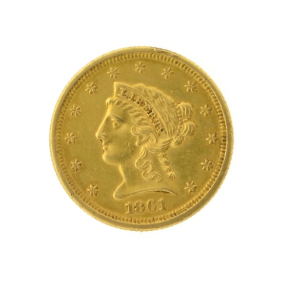 1861 $2.50 Liberty Head Gold Coin