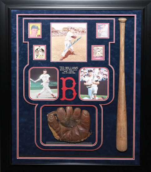 Ted Williams Collage with Bat and Glove