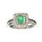 APP: 2.8k Fine Jewelry 18KT White Gold, 0.63CT Rectangular Cut Emerald And Diamond Ring