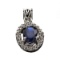 APP: 1.3k 0.75CT Oval Cut Blue Sapphire And Platinum Over Sterling Silver Pendant
