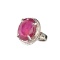 Fine Jewelry Designer Sebastian 11.97CT Oval Cut Ruby And Platinum Over Sterling Silver Ring