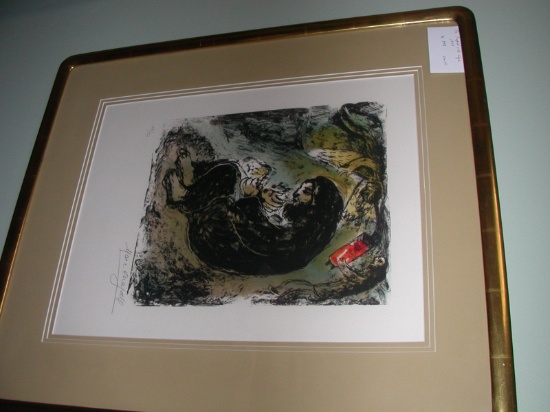 Meditation Lithograph by Marc Chagall Signed and Numbered 18/50 24X17