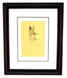 Toulouse-Lautrec (After) ''Negre Jouant Du Banjo'' Rare Museum Framed 18x22 Ltd. Edition 332/350
