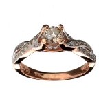 APP: 6.6k Fine Jewelry 14 kt. Rose Gold, 0.68CT Round Cut Diamond Ring