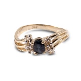 APP: 0.9k 14 kt. Gold, 0.70CT Blue And White Sapphire Ring