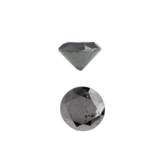 APP: 1.4k 1.52CT Round Cut Black Diamond Gemstone