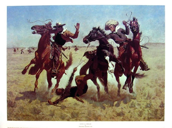 FREDERIC REMINGTON (After) Aiding a Comrade Print, 22'' x 16''