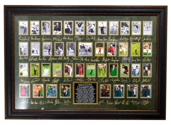 Very Rare Plate Signed Masters Golf Champions With Cards