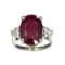 APP: 2k Fine Jewelry Designer Sebastian, 11.35CT Ruby and White Topaz Sterling Silver Ring