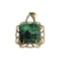 Fine Jewelry 14KT Gold, 25.55CT Square Cut Green Emerald Quartz Doublet And Diamond Pendant