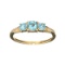 14KT Gold 0.78CT Square Cushion Cut Blue Topaz and 0.04CT Round Brilliant Cut Diamond Ring