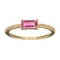 14KT Gold 0.42CT Rectangular Cut Pink Tourmaline and 0.06CT Round Brilliant Cut Diamond Ring