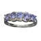 APP: 1k Fine Jewelry 1.00CT Round Cut Violet Blue Tanzanite And Platinum Over Sterling Silver Ring
